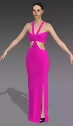 dress fuchsia color modern look