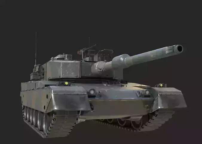 2 coatings of JSDF Type 90 Type-90 Main Battle Tank MBT Low-poly 3D model