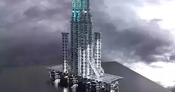 Cyberpunk Elite skyscraper  3D model