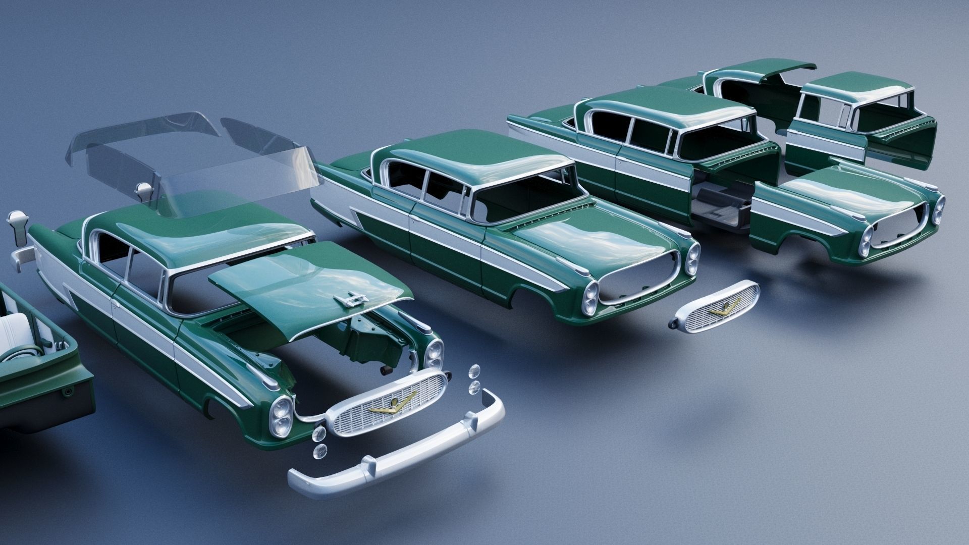 Nash Ambassador 1957 3D print model_18