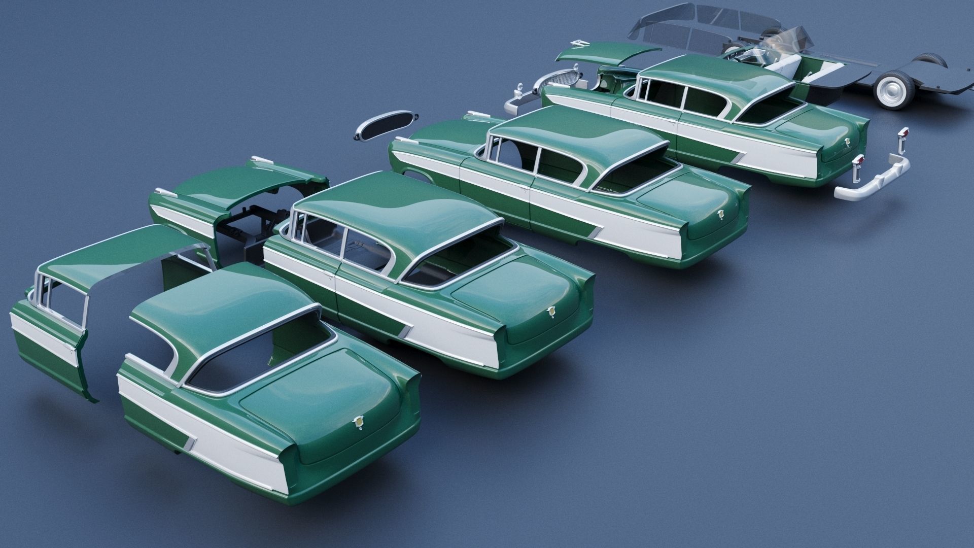 Nash Ambassador 1957 3D print model_15