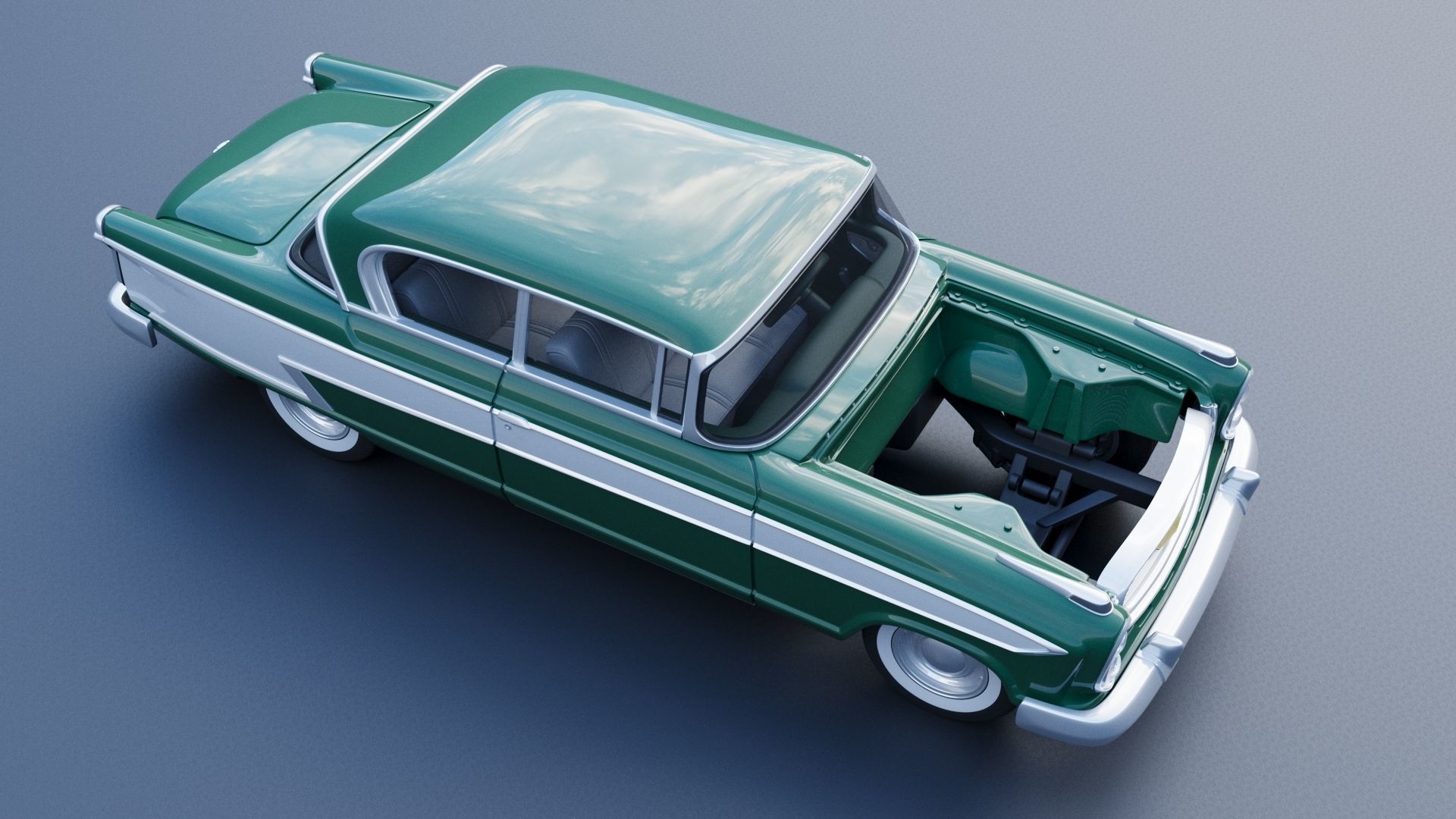 Nash Ambassador 1957 3D print model_11