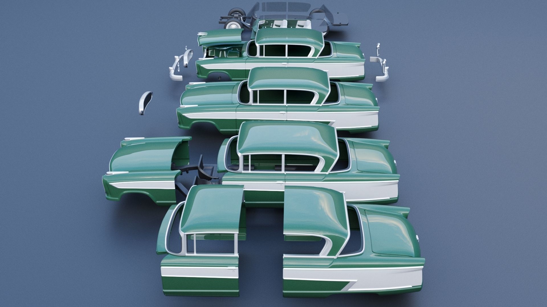 Nash Ambassador 1957 3D print model_14