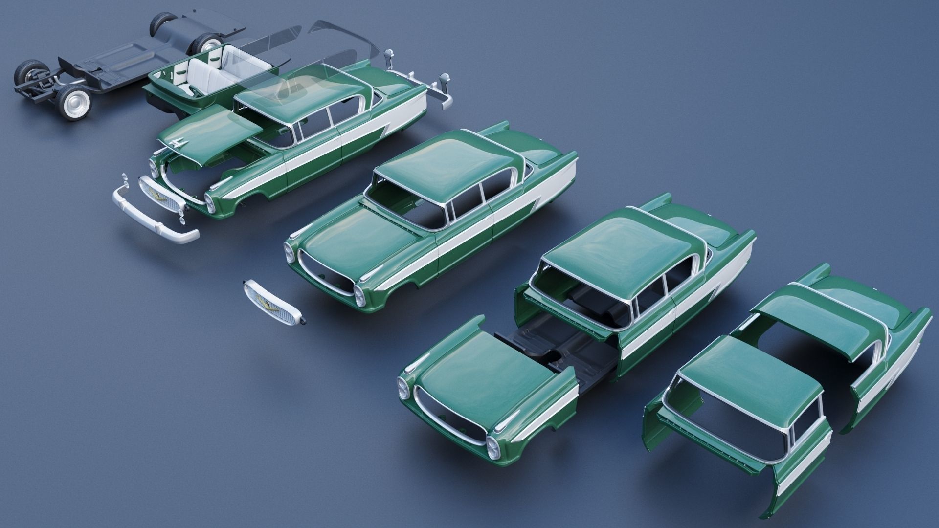 Nash Ambassador 1957 3D print model_13