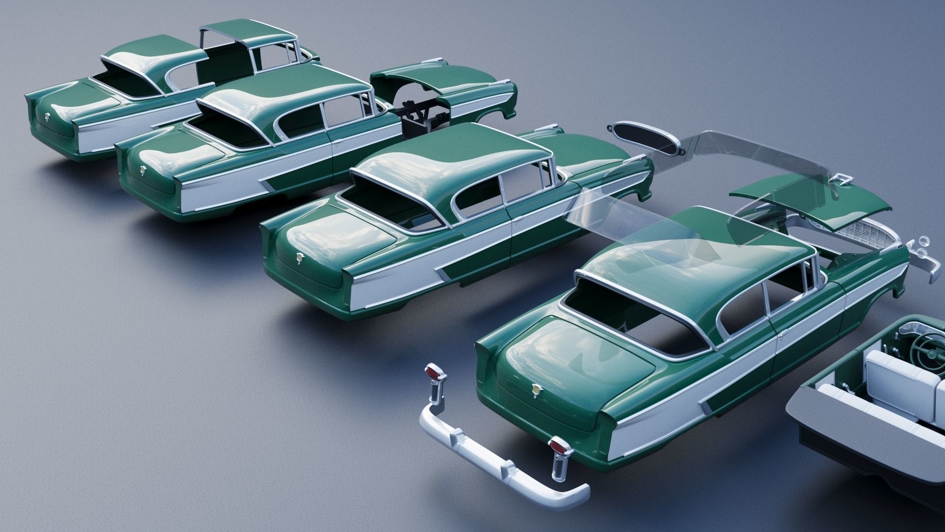 Nash Ambassador 1957 3D print model_17