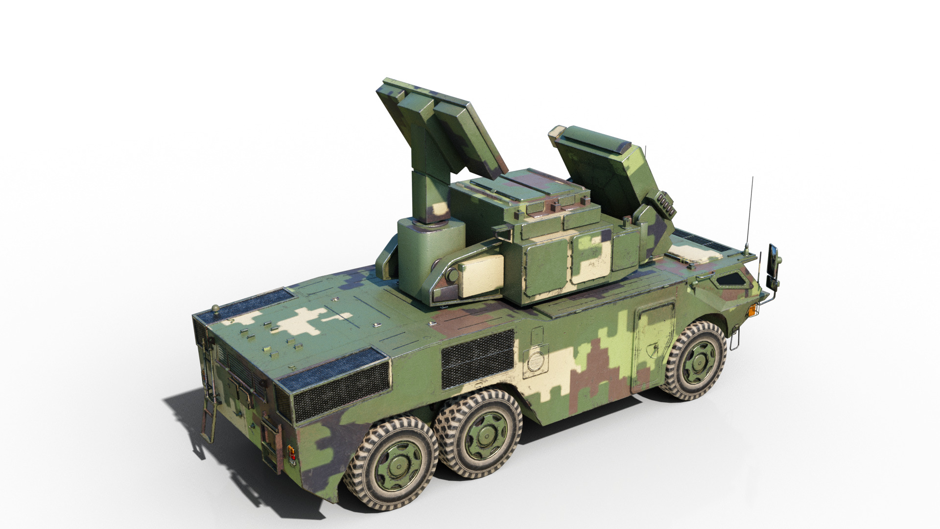 4 coatings of PLA HQ17A HQ-17A SURFACE-TO-AIR MISSILE SYSTEM Low-poly 3D model_2
