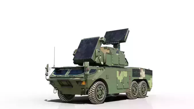 4 coatings of PLA HQ17A HQ-17A SURFACE-TO-AIR MISSILE SYSTEM Low-poly 3D model