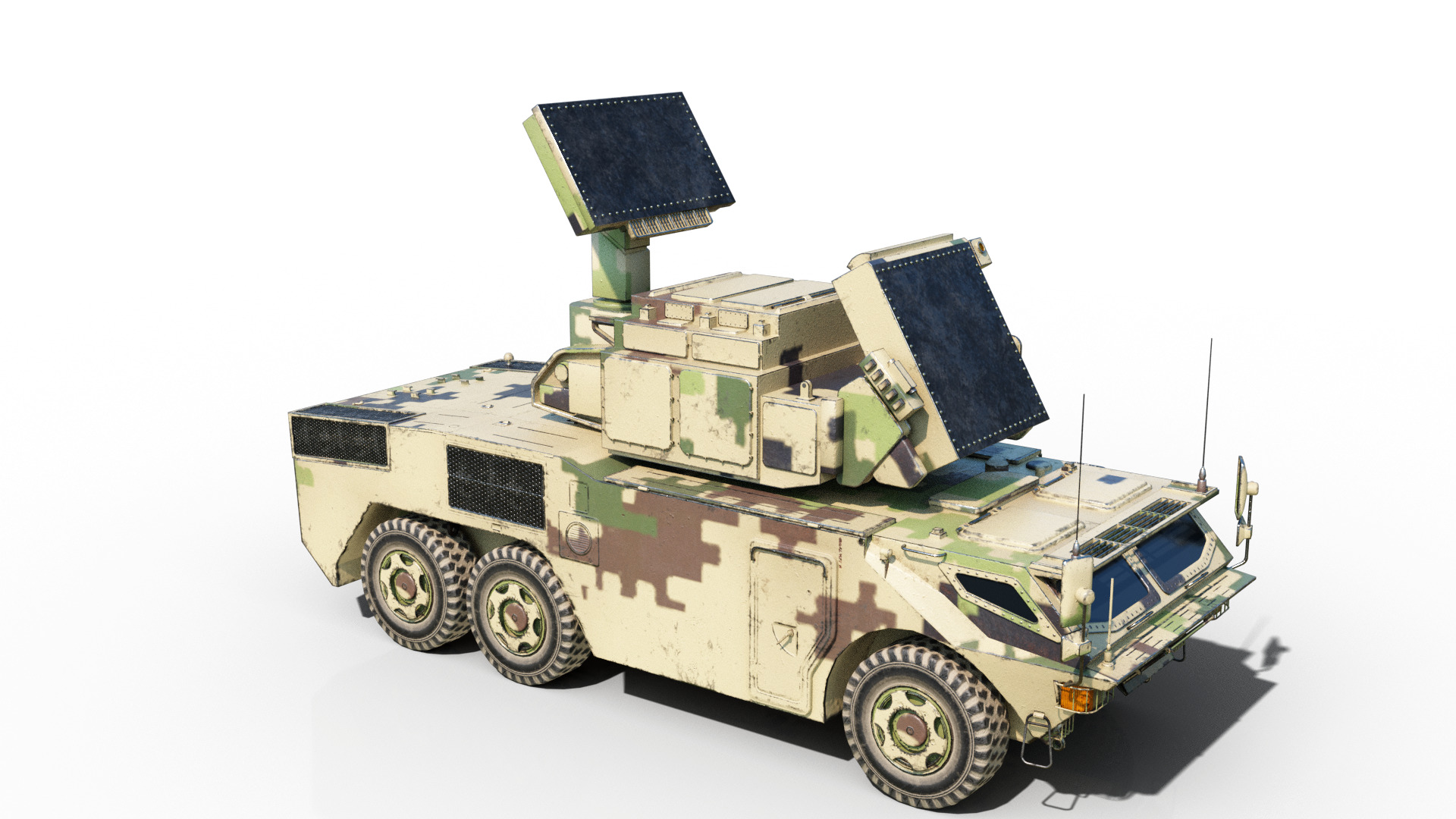 4 coatings of PLA HQ17A HQ-17A SURFACE-TO-AIR MISSILE SYSTEM Low-poly 3D model_6