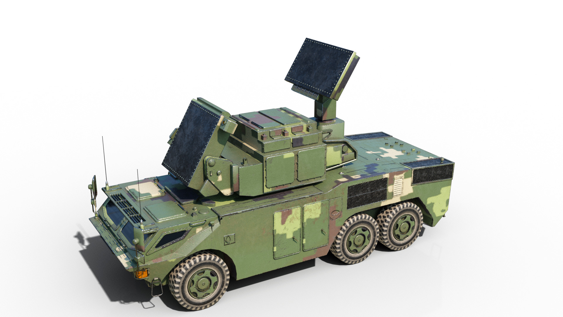 4 coatings of PLA HQ17A HQ-17A SURFACE-TO-AIR MISSILE SYSTEM Low-poly 3D model_1