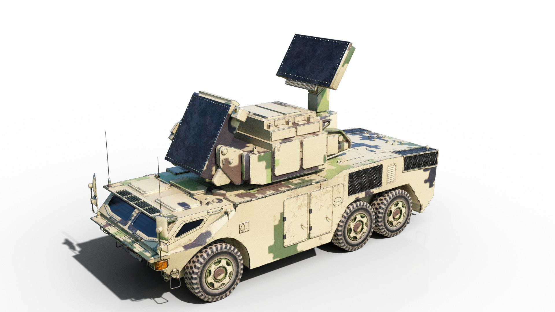 4 coatings of PLA HQ17A HQ-17A SURFACE-TO-AIR MISSILE SYSTEM Low-poly 3D model_7