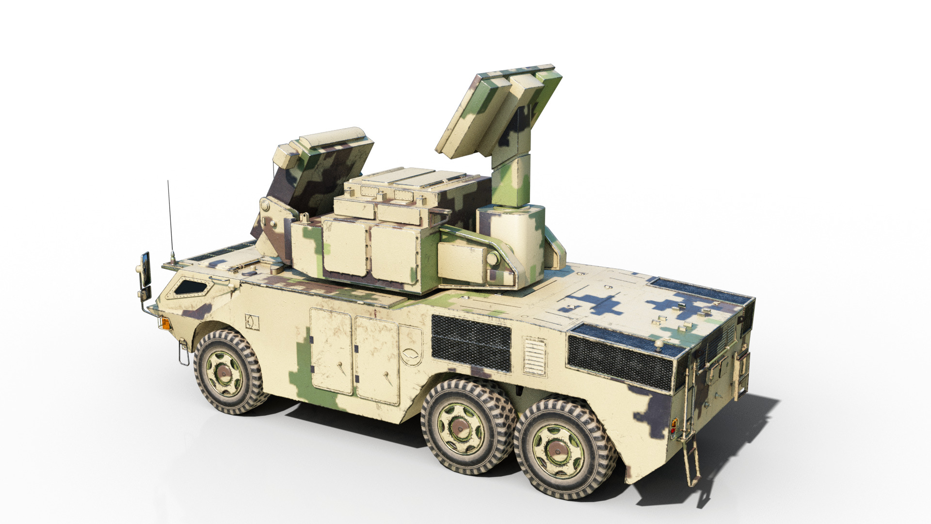 4 coatings of PLA HQ17A HQ-17A SURFACE-TO-AIR MISSILE SYSTEM Low-poly 3D model_5