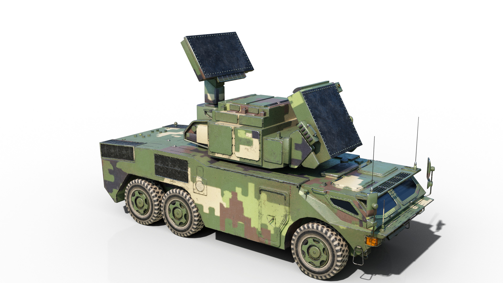 4 coatings of PLA HQ17A HQ-17A SURFACE-TO-AIR MISSILE SYSTEM Low-poly 3D model_4
