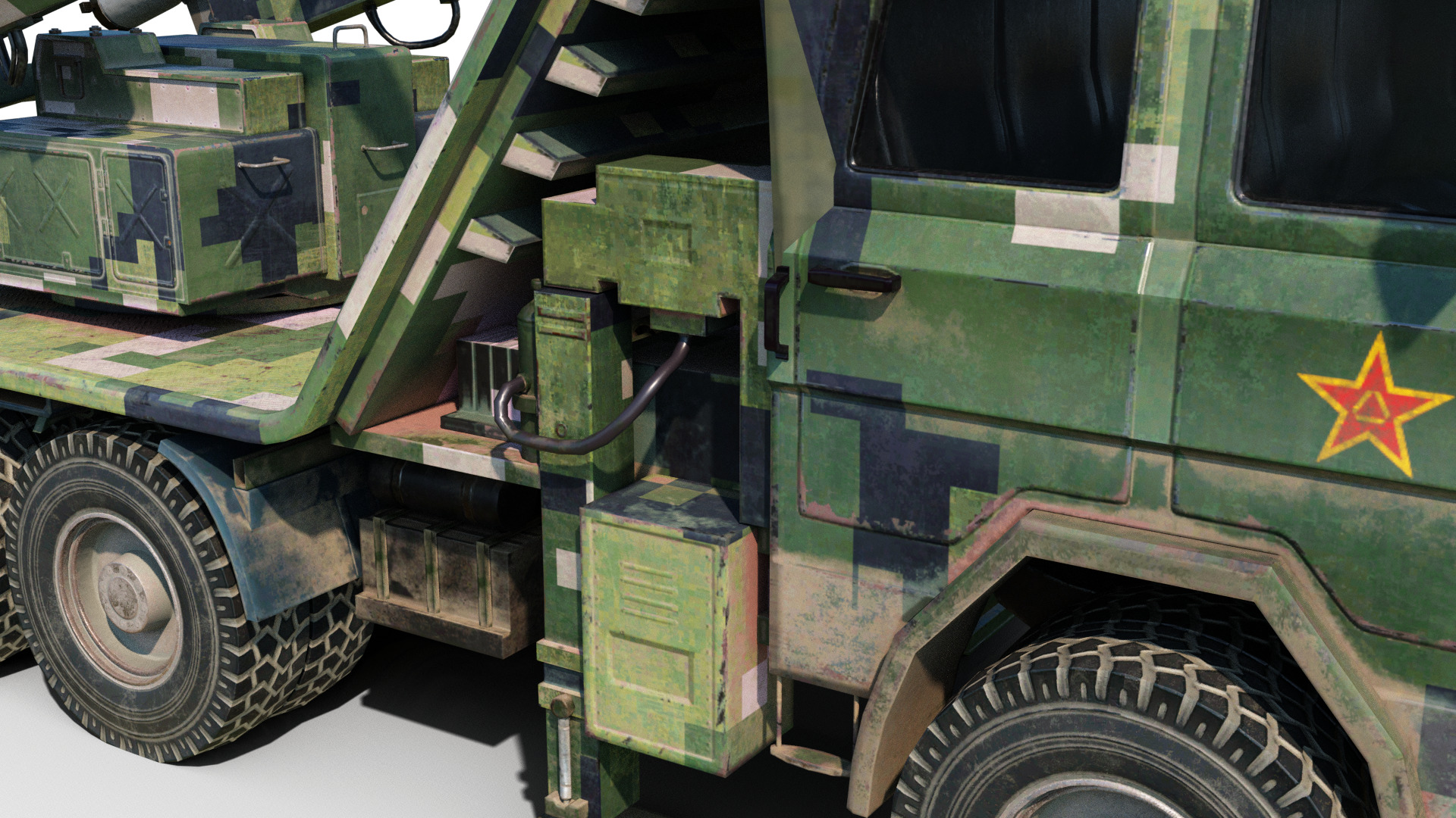 PLA Navy YJ-18 YJ18 ANTI-SHIP MISSILE Launcher Low-poly 3D model_9