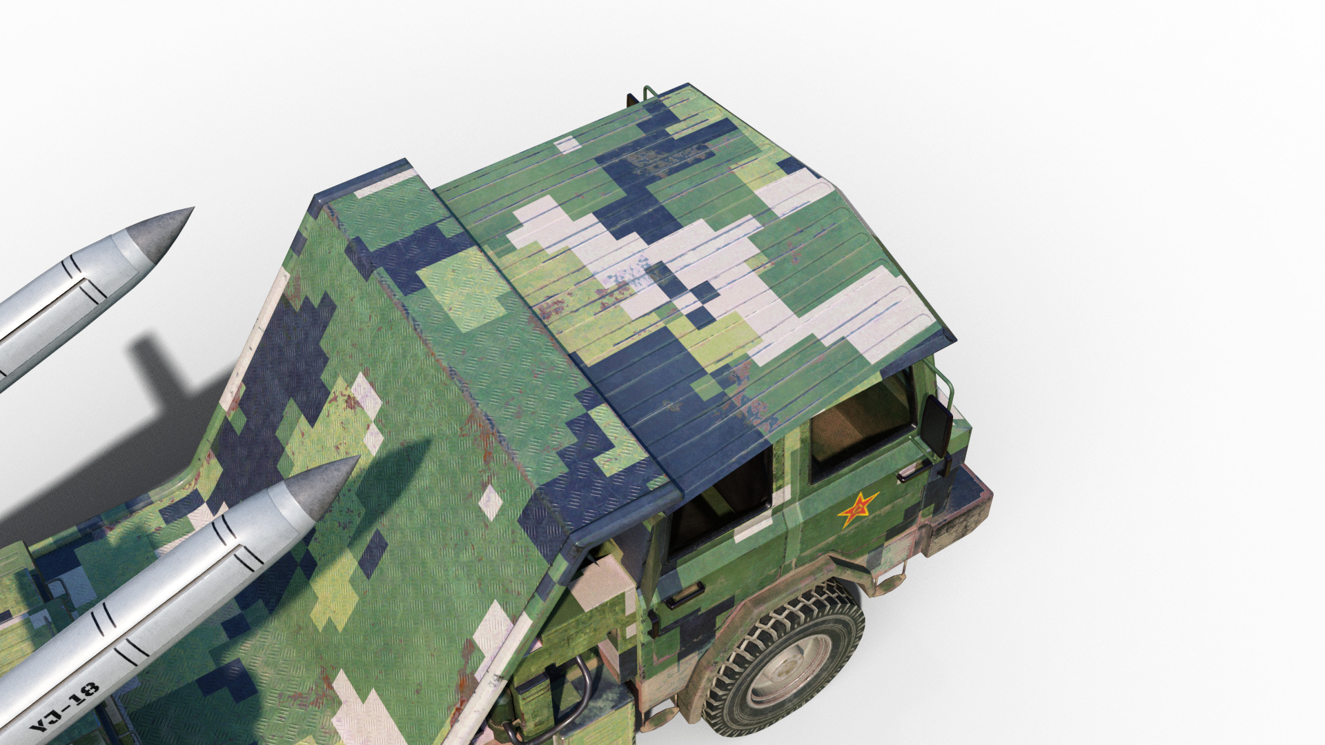 PLA Navy YJ-18 YJ18 ANTI-SHIP MISSILE Launcher Low-poly 3D model_8