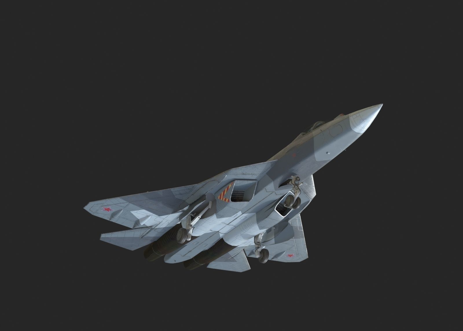 4 coatings of Sukhoi Su-57 Felon Stealth Fighter Low-poly 3D model_4
