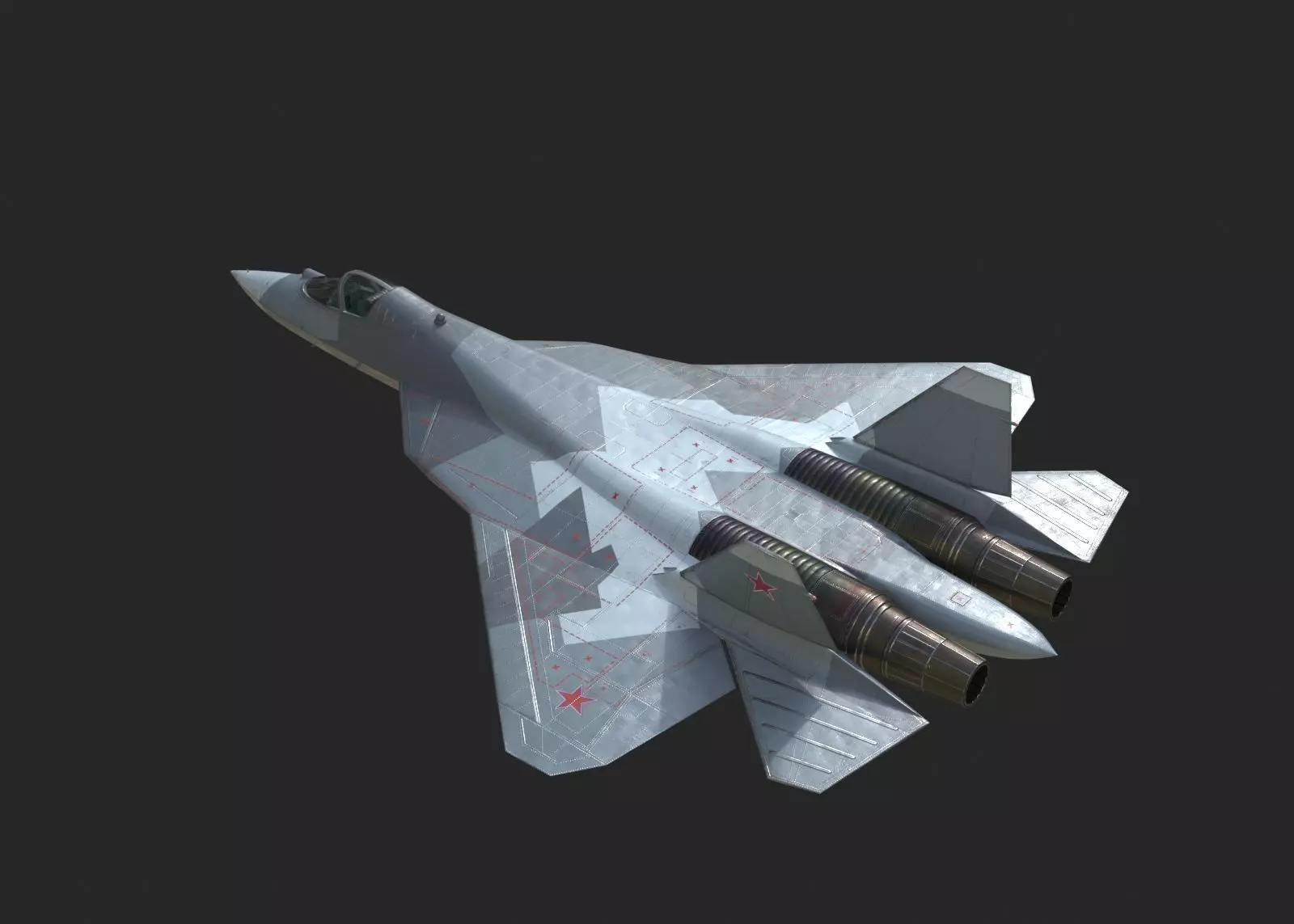 4 coatings of Sukhoi Su-57 Felon Stealth Fighter Low-poly 3D model_0