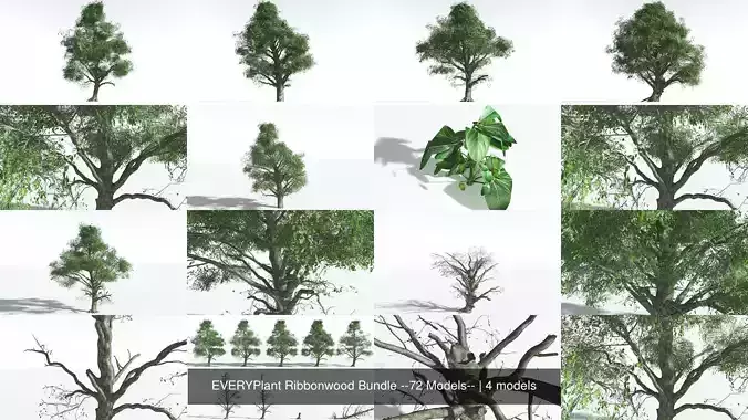 EVERYPlant Ribbonwood Bundle --72 Models-- 3D Model Collection