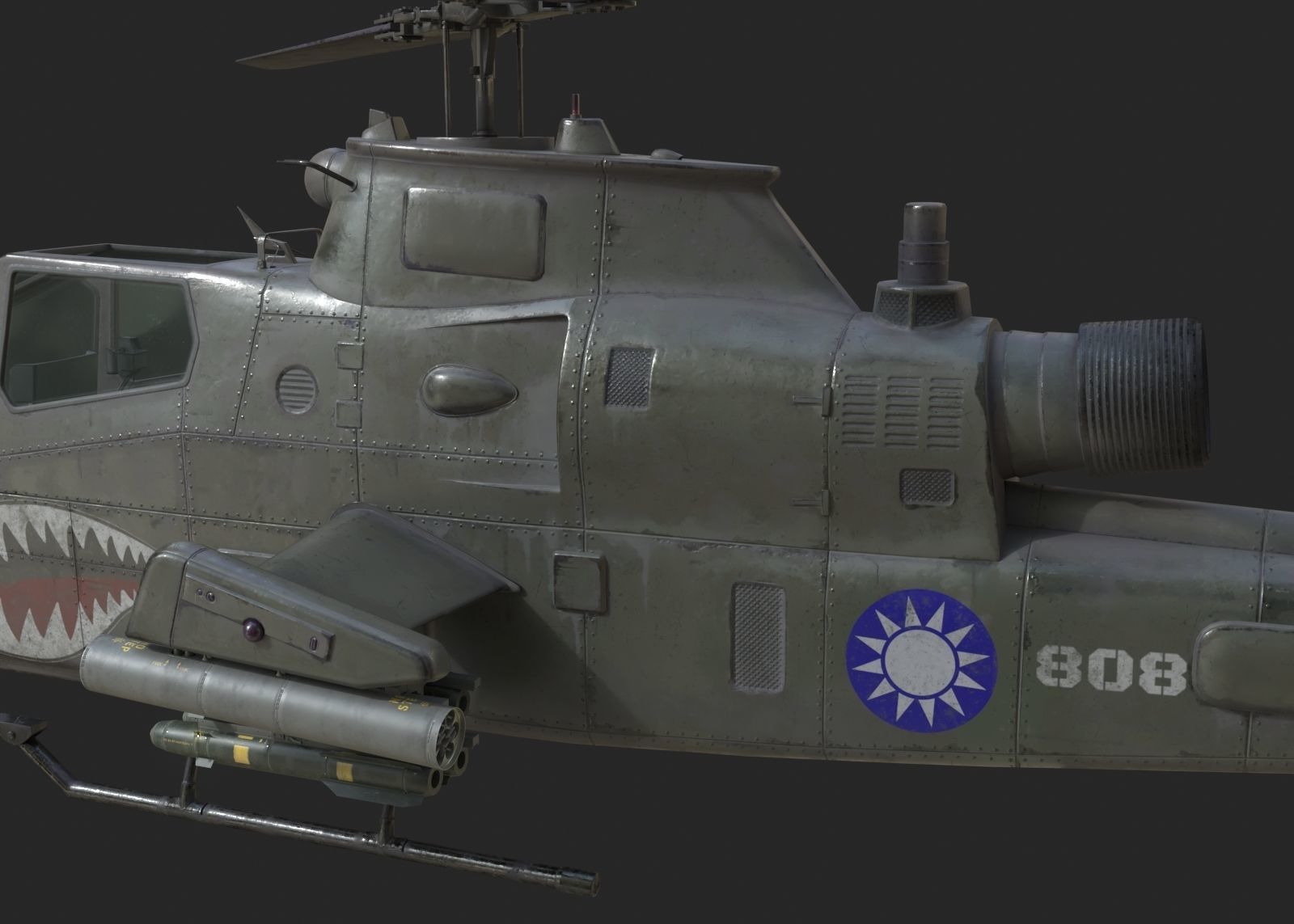 2 coatings of bell AH1 AH-1 COBRA Attack helicopter Low-poly 3D model_6