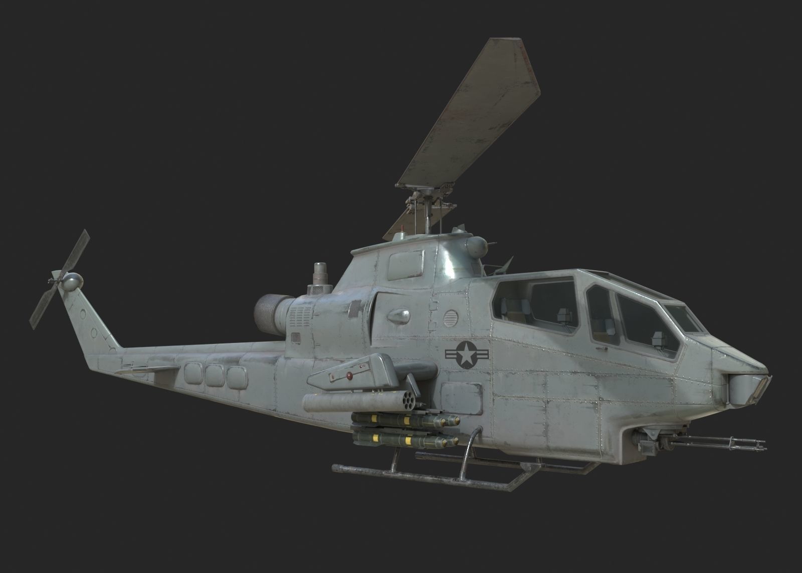 2 coatings of bell AH1 AH-1 COBRA Attack helicopter Low-poly 3D model_8