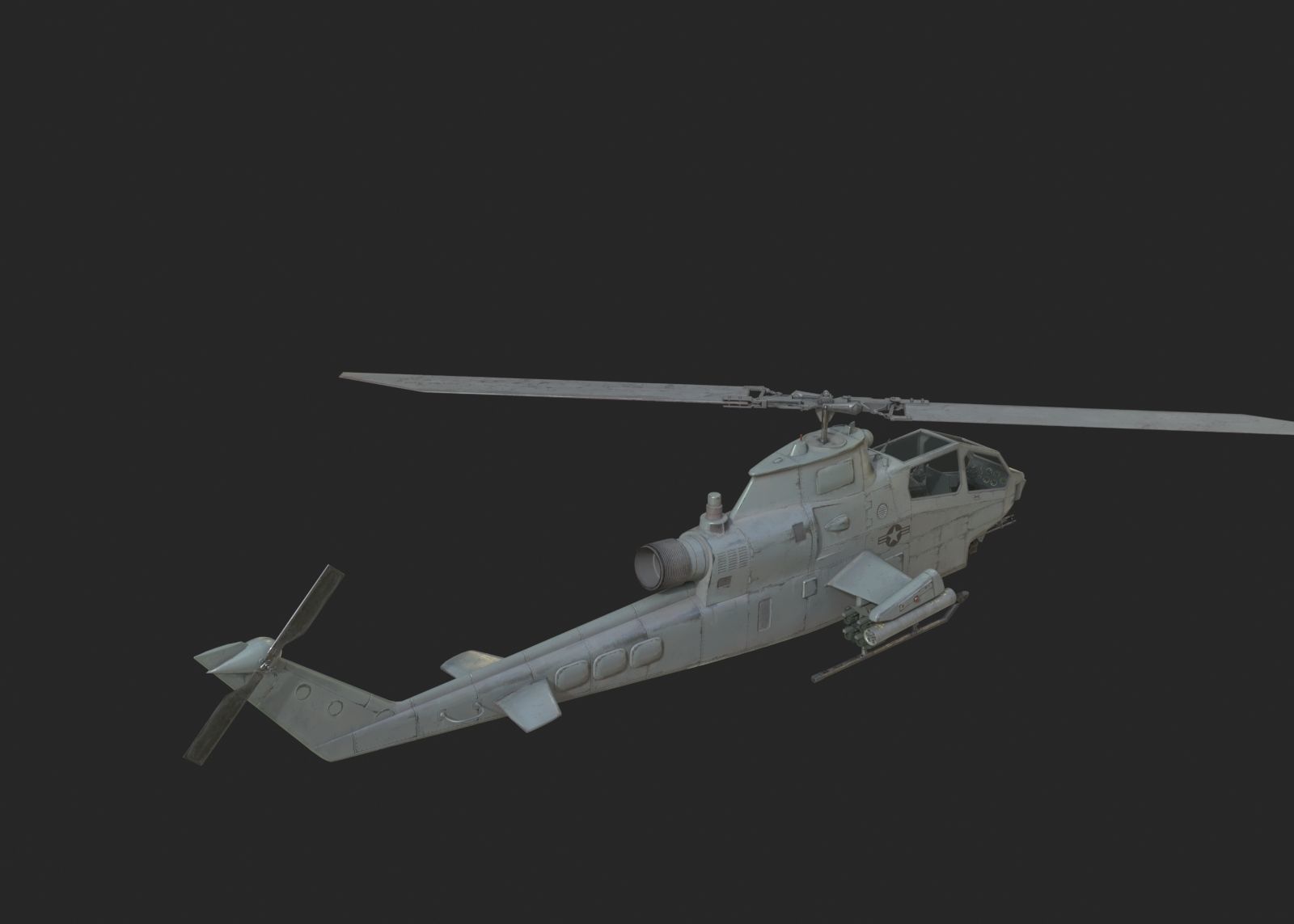 2 coatings of bell AH1 AH-1 COBRA Attack helicopter Low-poly 3D model_11