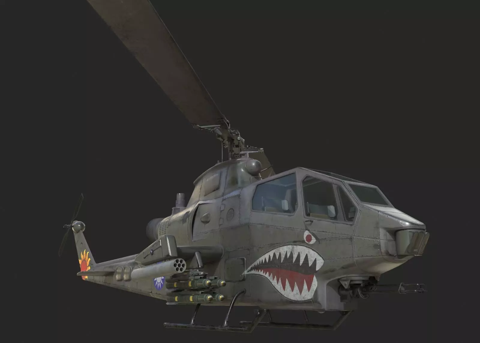 2 coatings of bell AH1 AH-1 COBRA Attack helicopter Low-poly 3D model_0