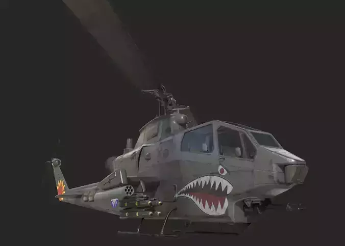 2 coatings of bell AH1 AH-1 COBRA Attack helicopter Low-poly 3D model