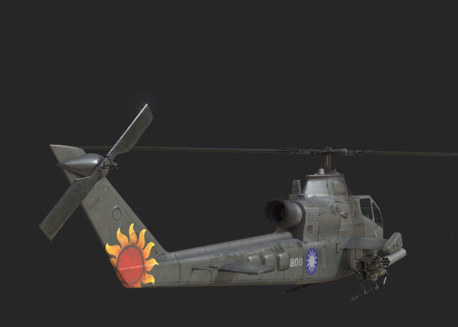 2 coatings of bell AH1 AH-1 COBRA Attack helicopter Low-poly 3D model_1