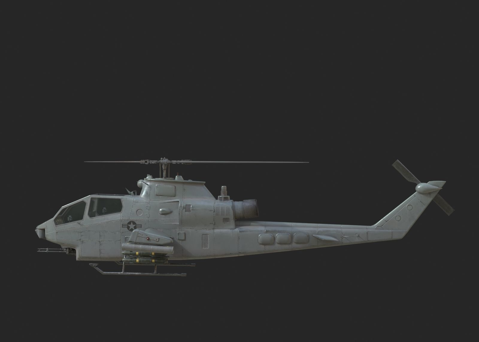 2 coatings of bell AH1 AH-1 COBRA Attack helicopter Low-poly 3D model_10