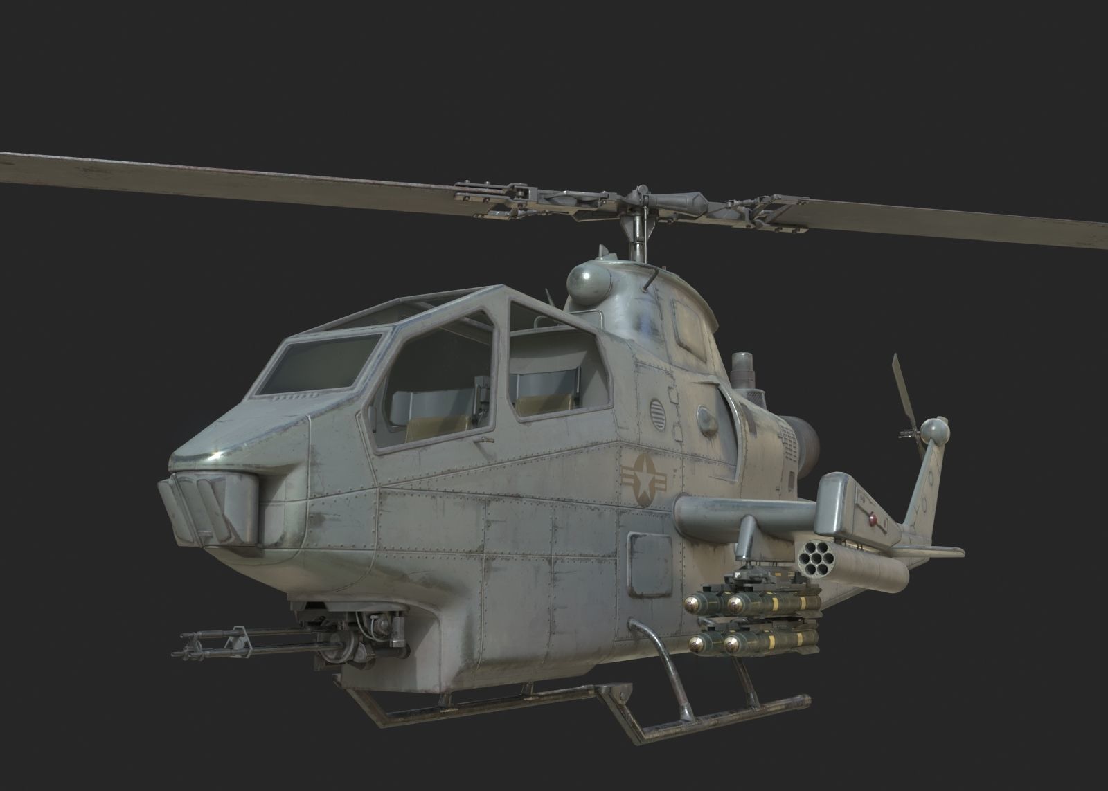 2 coatings of bell AH1 AH-1 COBRA Attack helicopter Low-poly 3D model_9