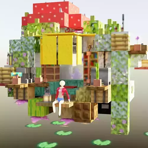 Minecraft cozy sky home