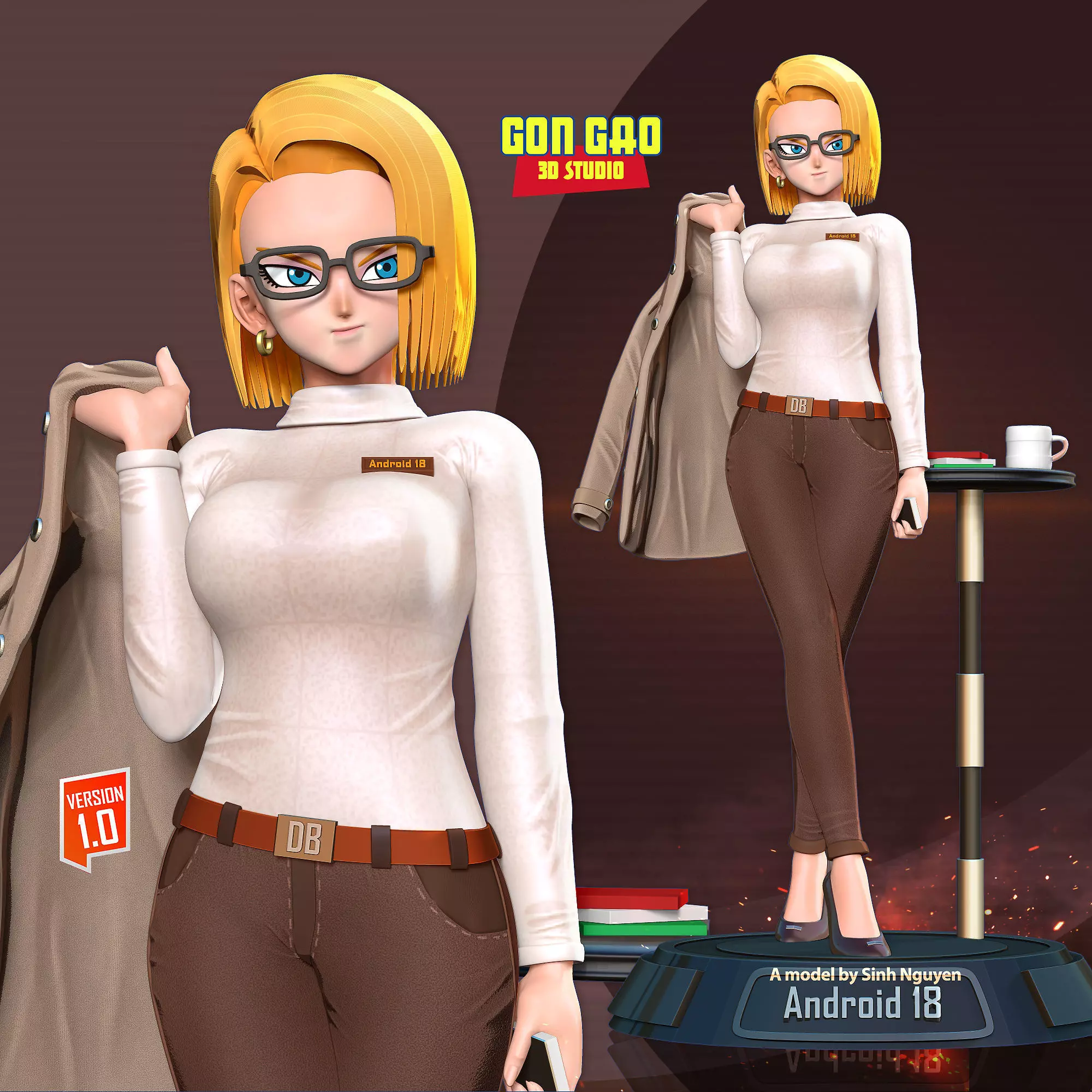 Android 18 - Office Girl 3D print model