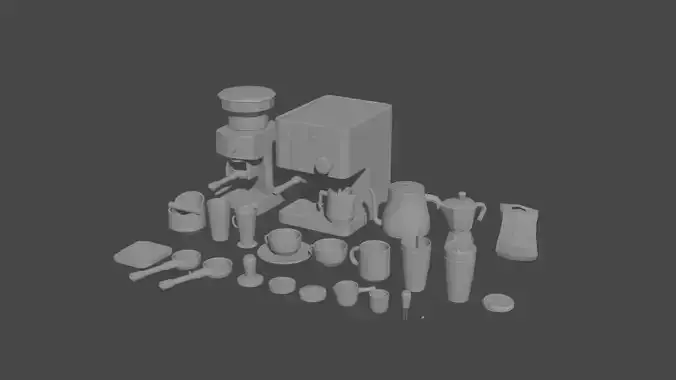 LowPoly Cafe Coffee Asset Pack
