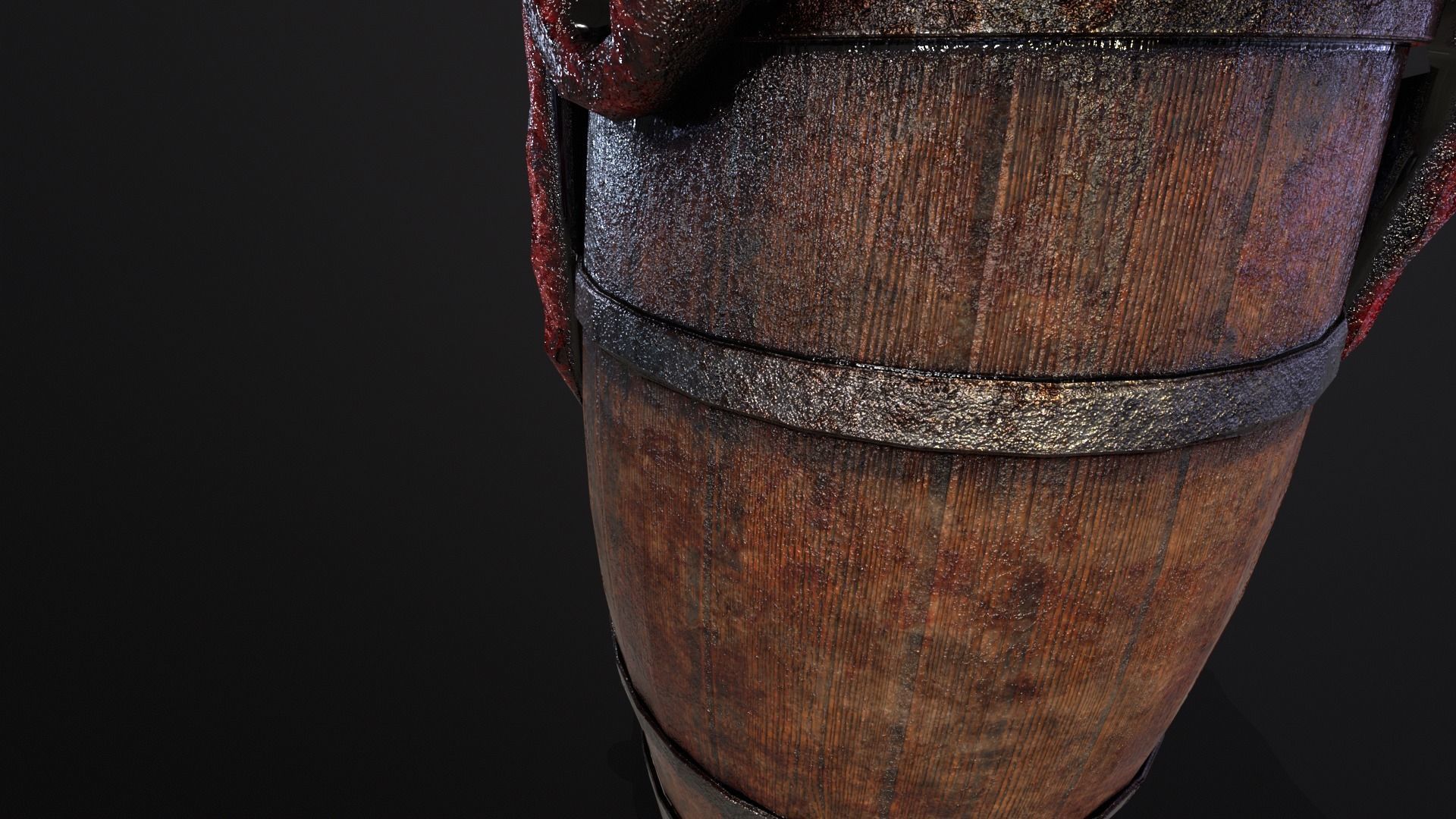 Halloween Barrel With Guts Low-poly 3D model_20