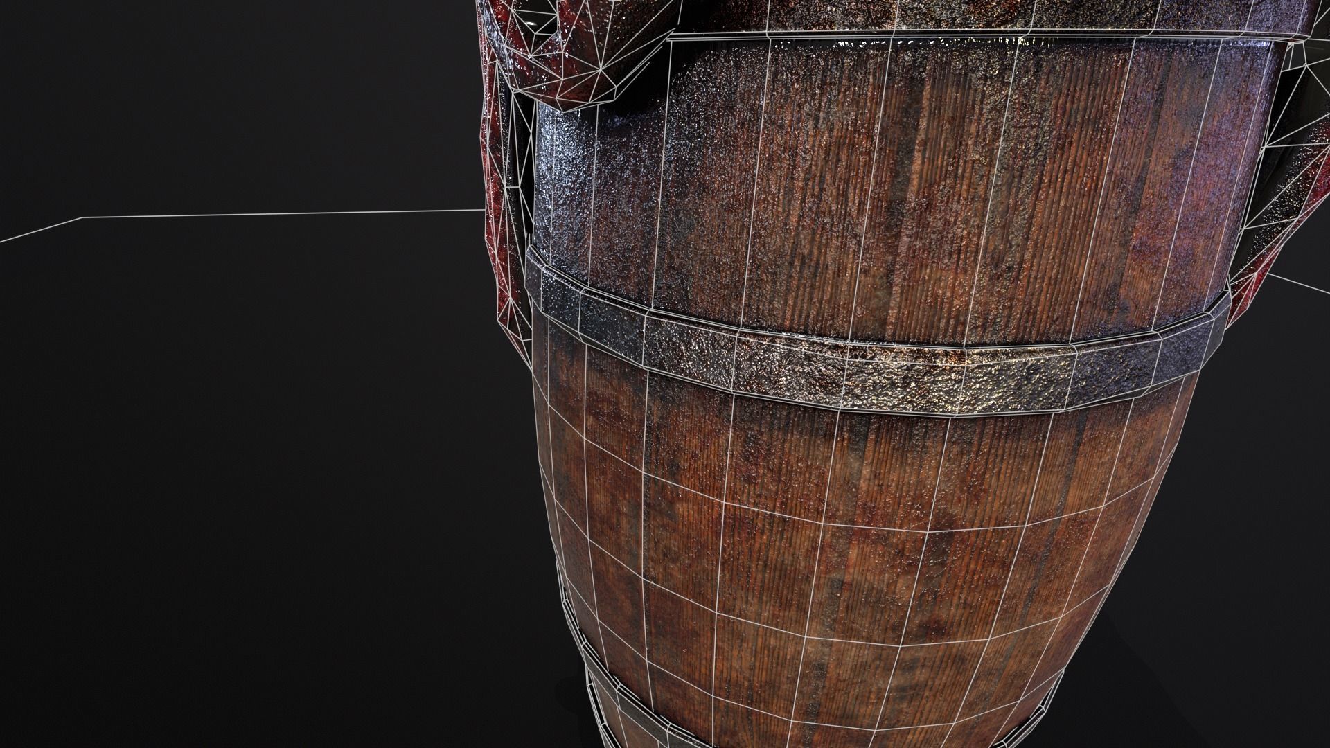 Halloween Barrel With Guts Low-poly 3D model_21
