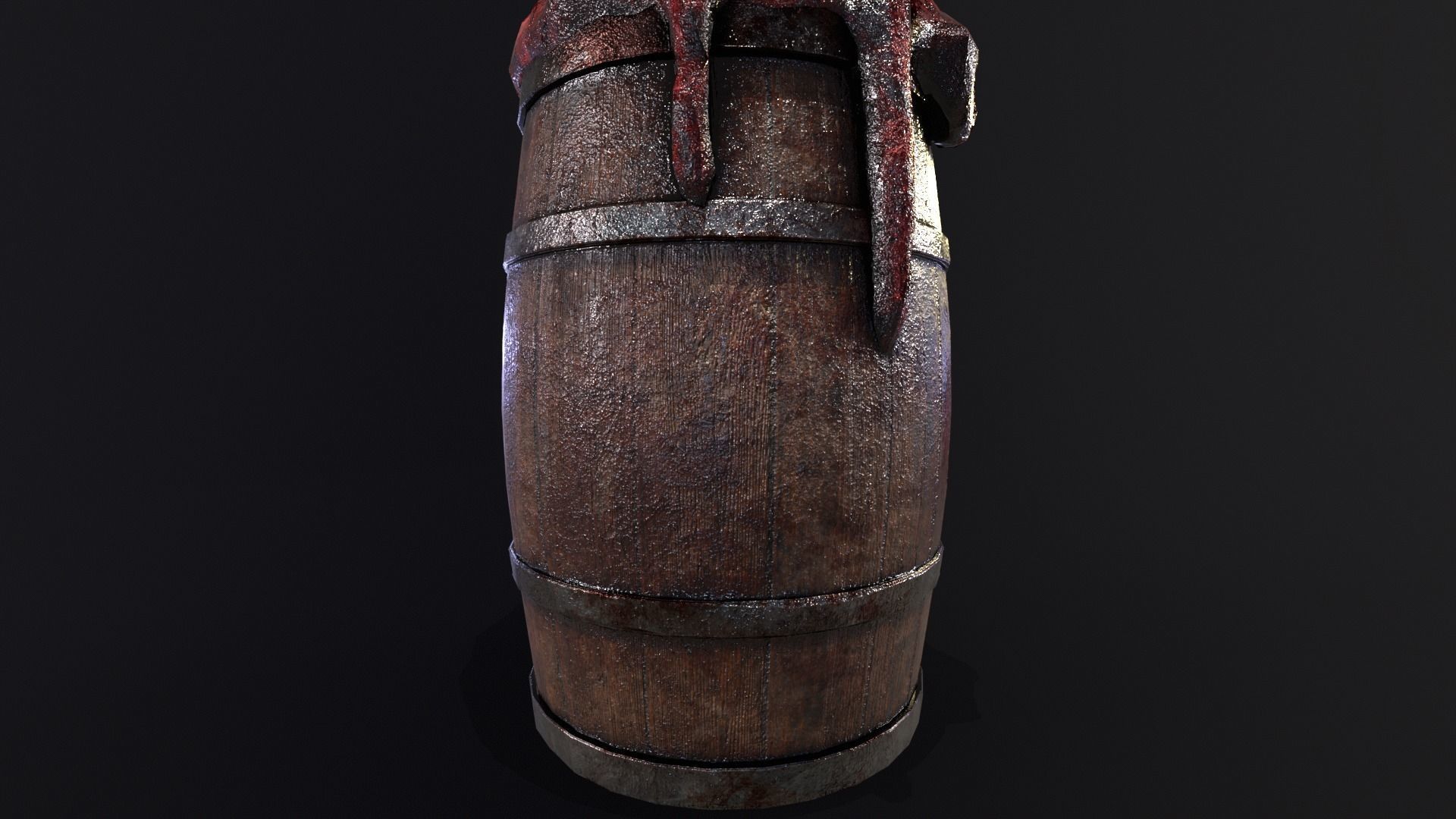 Halloween Barrel With Guts Low-poly 3D model_18