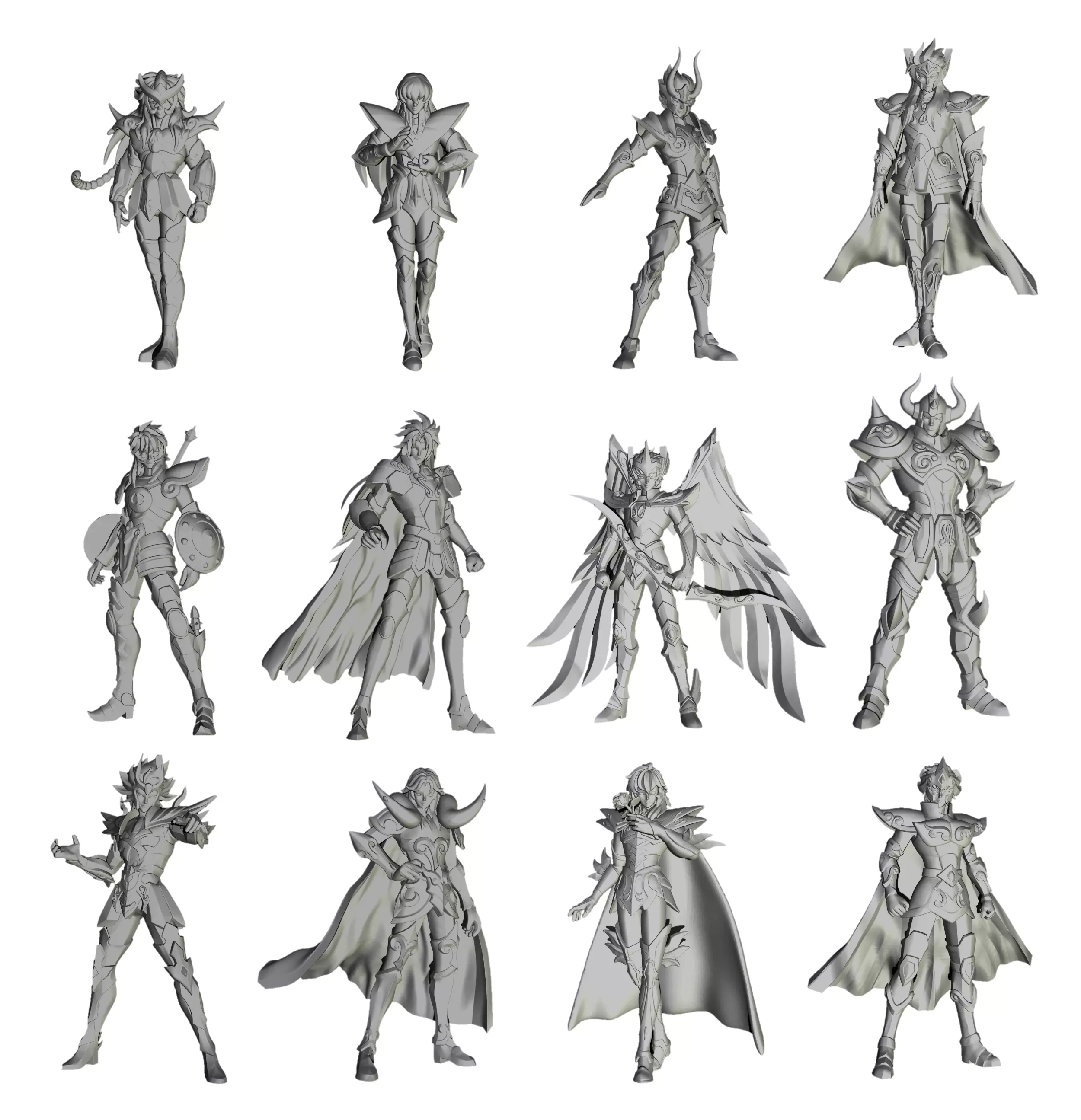 12 Miniatures Saint Seiya  3D print model_0