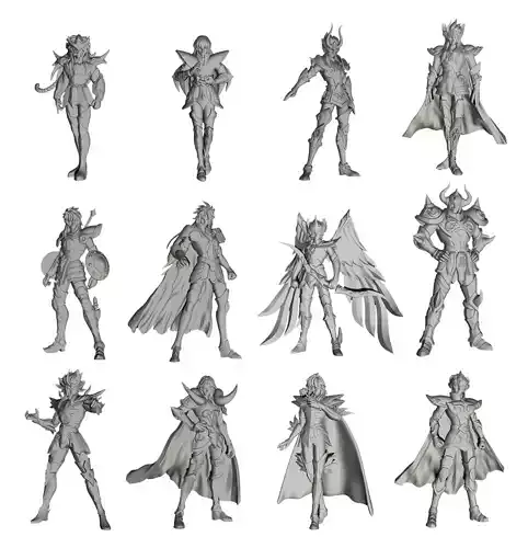 12 Miniatures Saint Seiya  3D print model