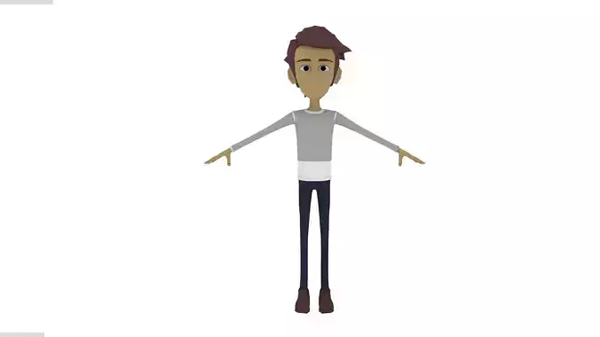 Cartoon Guy Character with full Rigged