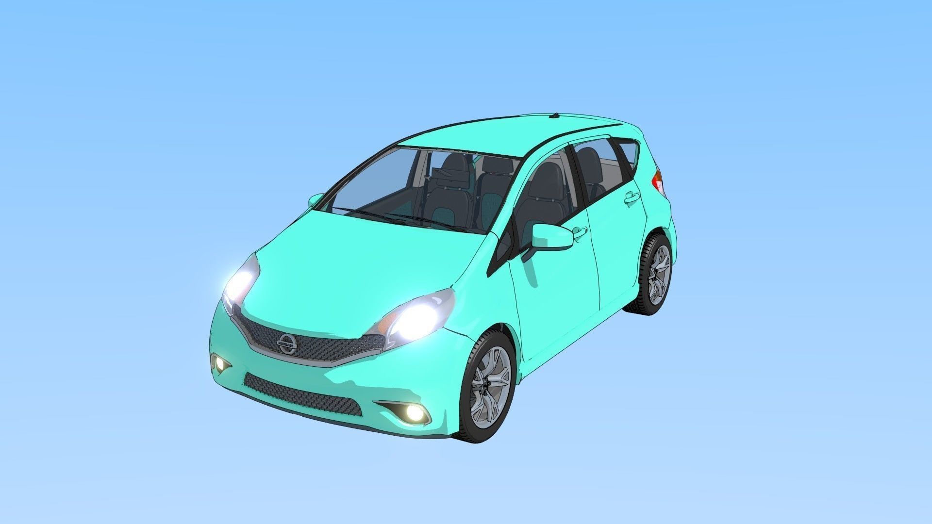 2016 Nissan Versa NOTE SR Toon Shaded Free 3D model_14