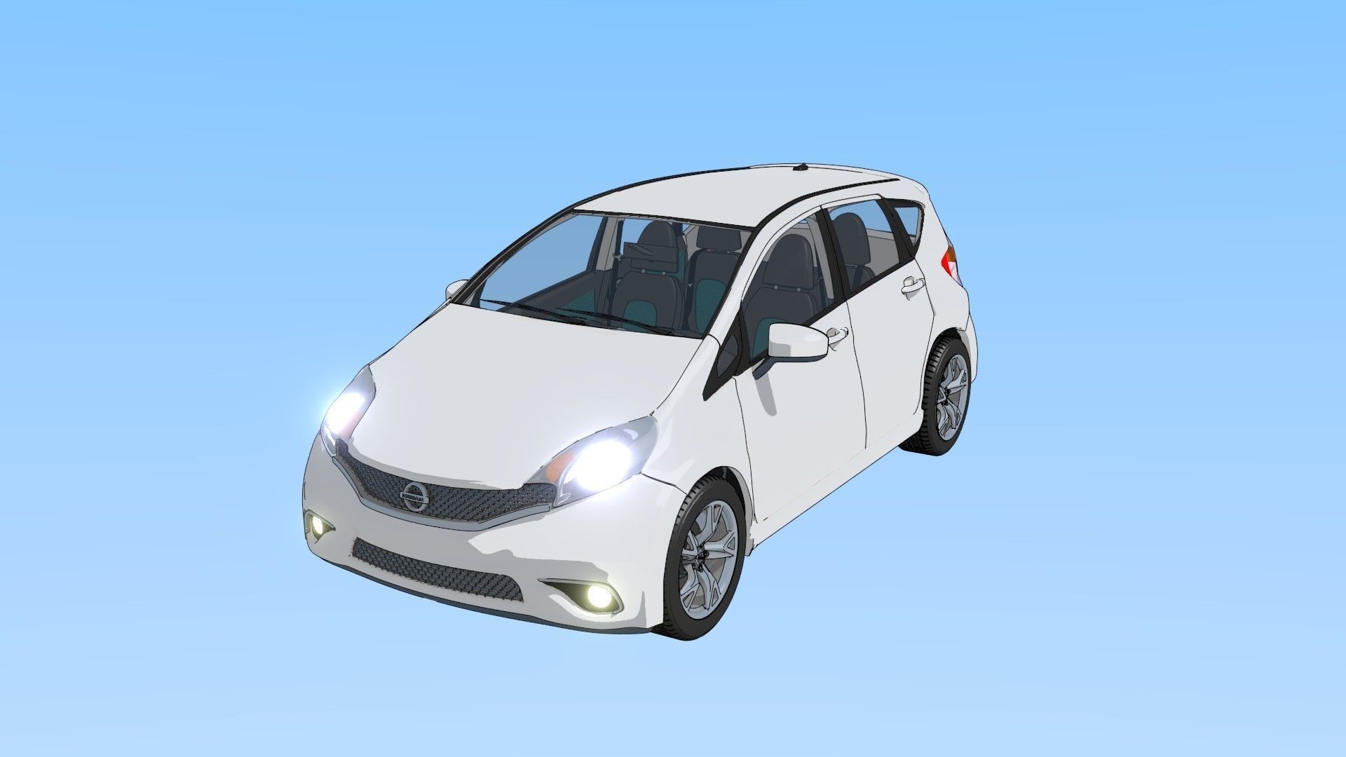 2016 Nissan Versa NOTE SR Toon Shaded Free 3D model_20