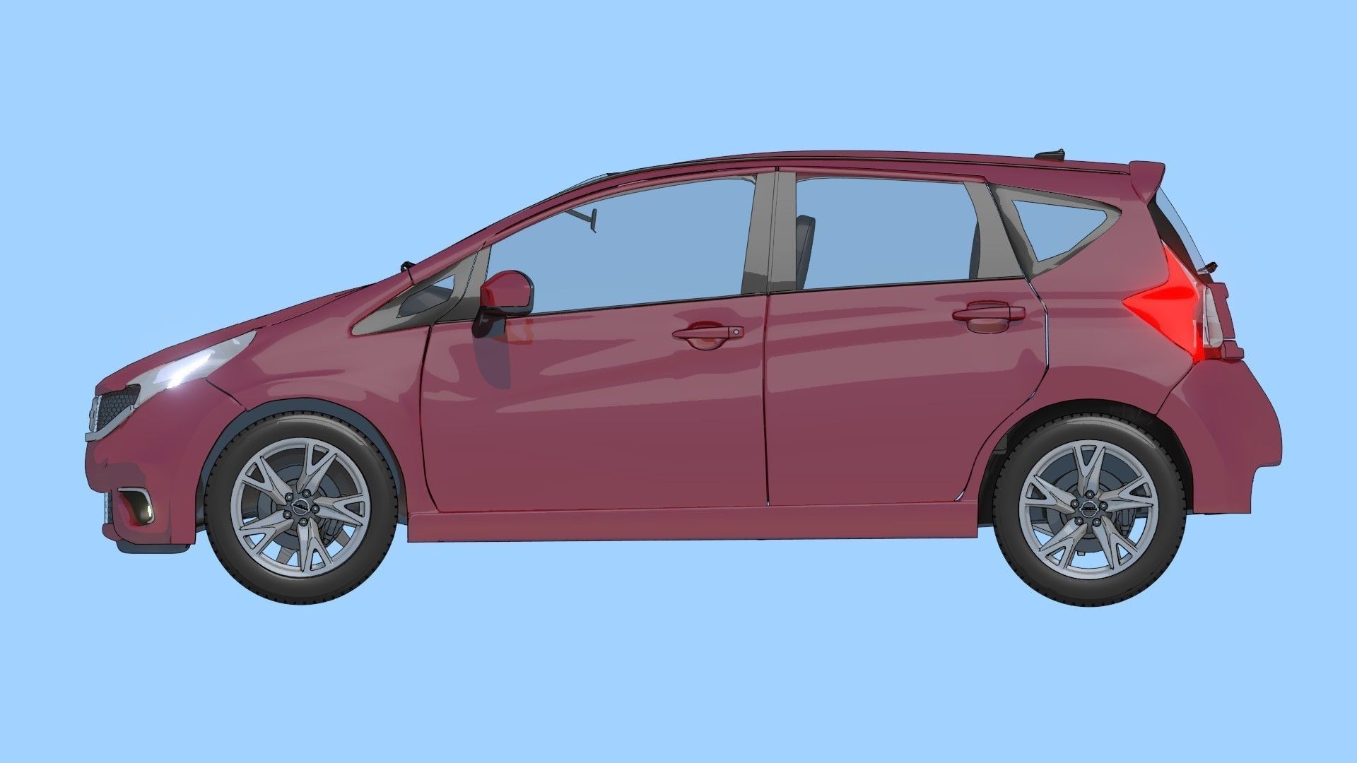 2016 Nissan Versa NOTE SR Toon Shaded Free 3D model_2
