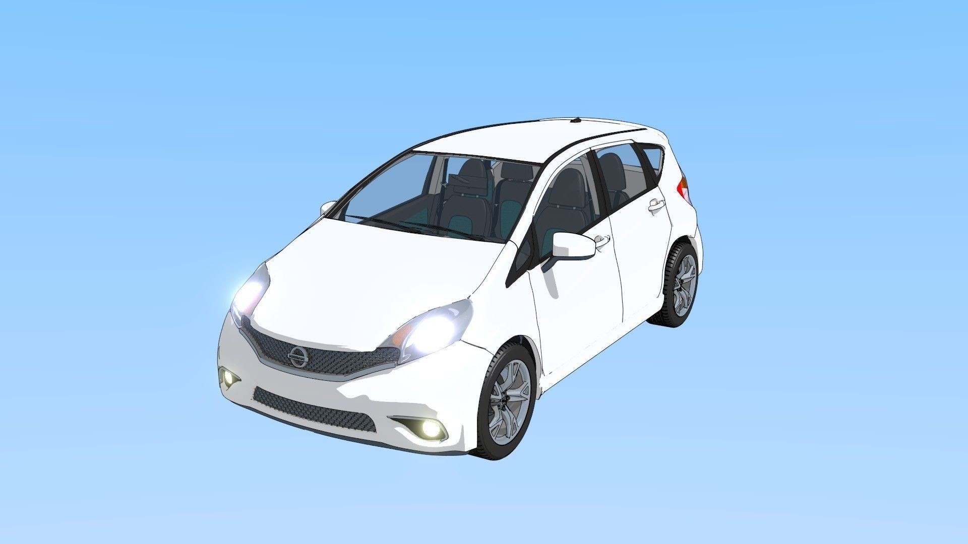 2016 Nissan Versa NOTE SR Toon Shaded Free 3D model_18