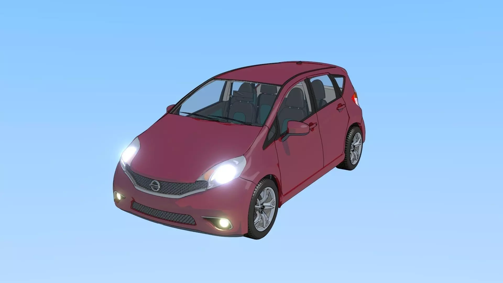 2016 Nissan Versa NOTE SR Toon Shaded Free 3D model_0