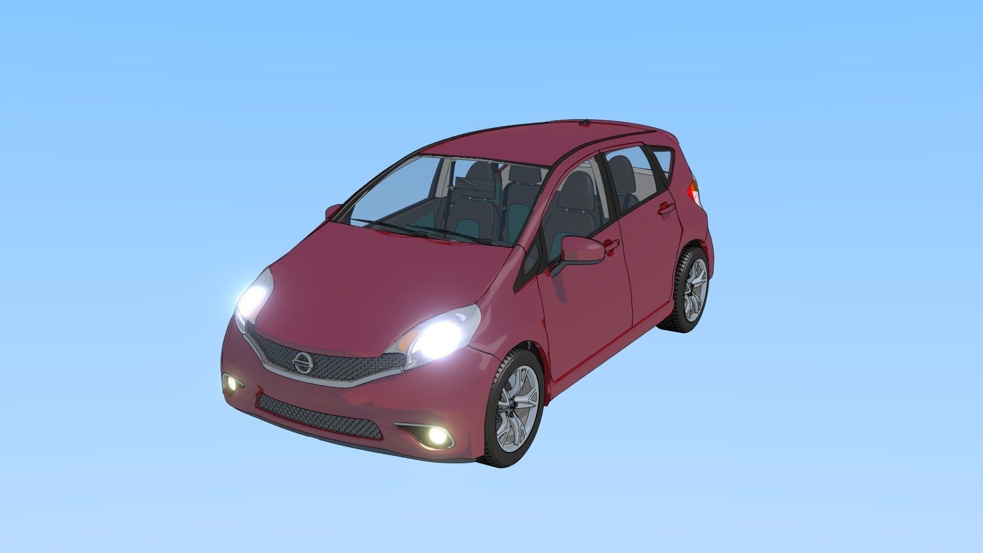 2016 Nissan Versa NOTE SR Toon Shaded Free 3D model_16