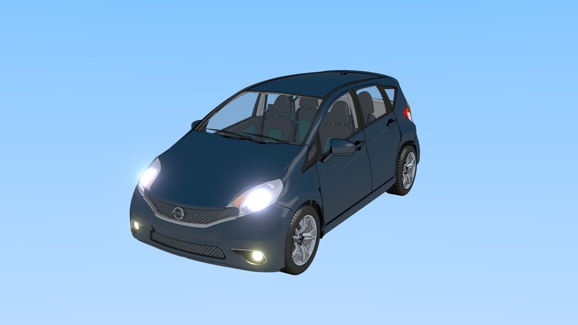 2016 Nissan Versa NOTE SR Toon Shaded Free 3D model_15
