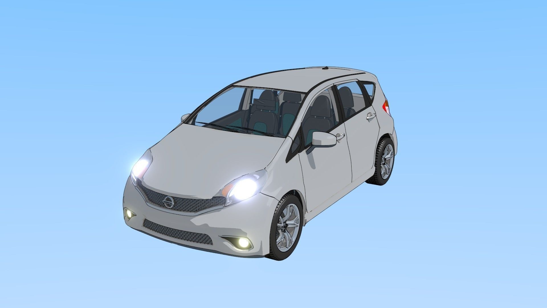 2016 Nissan Versa NOTE SR Toon Shaded Free 3D model_13