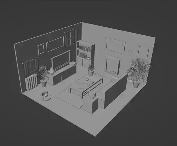 Low Poly Living Room