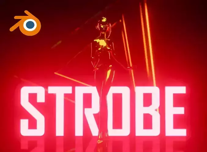 Strobe flash lights animation scene for Blender eevvee render 3D model
