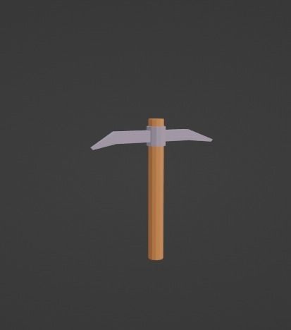 Low Poly Pickaxe Free 3D model_2