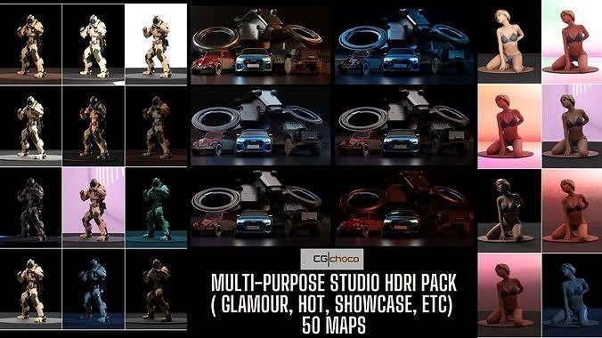 Multi-Purpose Studio HDRI Pack Glamour Hot Showcase Texture
